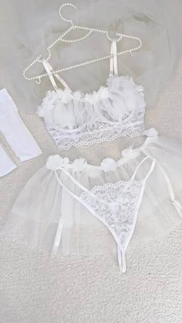 لباس خواب زنانه چند تکه فری سایز مشکی و سفید